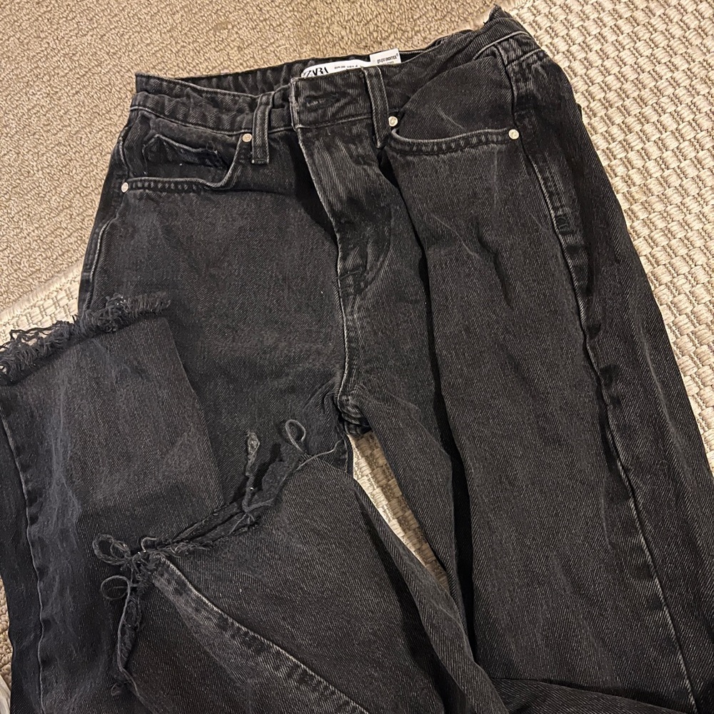 Size 4 Zara Black Washed Denim Jean